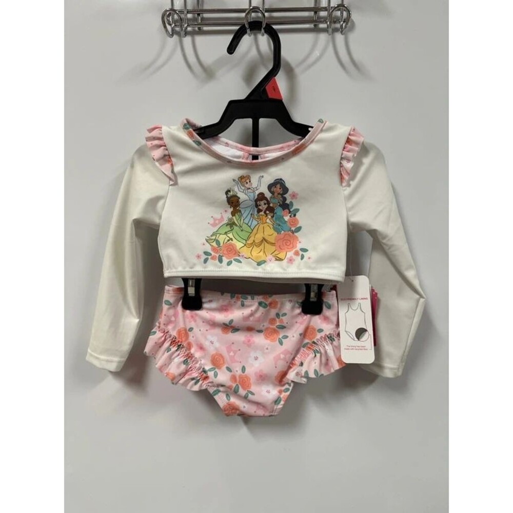 Disney Princess 2t Swim Rash Guard & Ruffle Bottoms - Picture 1 of 8